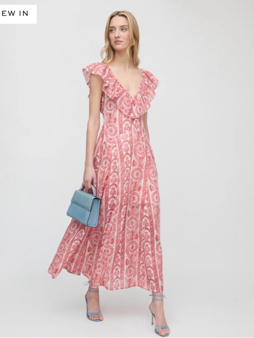 Hill House Home The Milani Dress in Coral Corsica Paisley XXL NWT